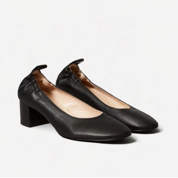 Everlane The Day Heel in Black Leather - Picture 2 of 7